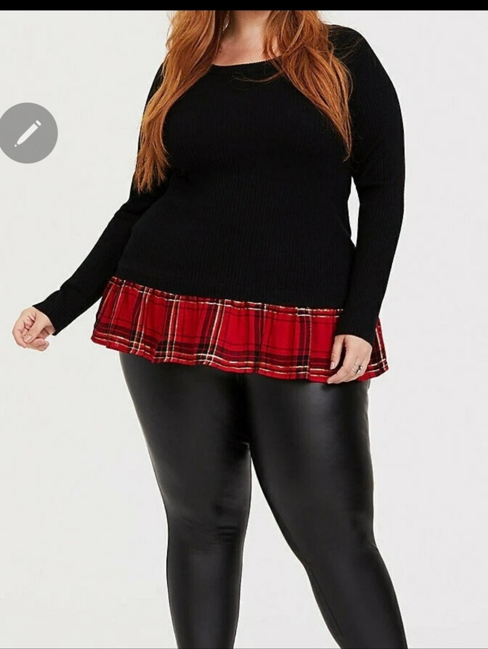 Like new Torrid Plaid 2FER Pullover Sweater Burgundy Red 1X